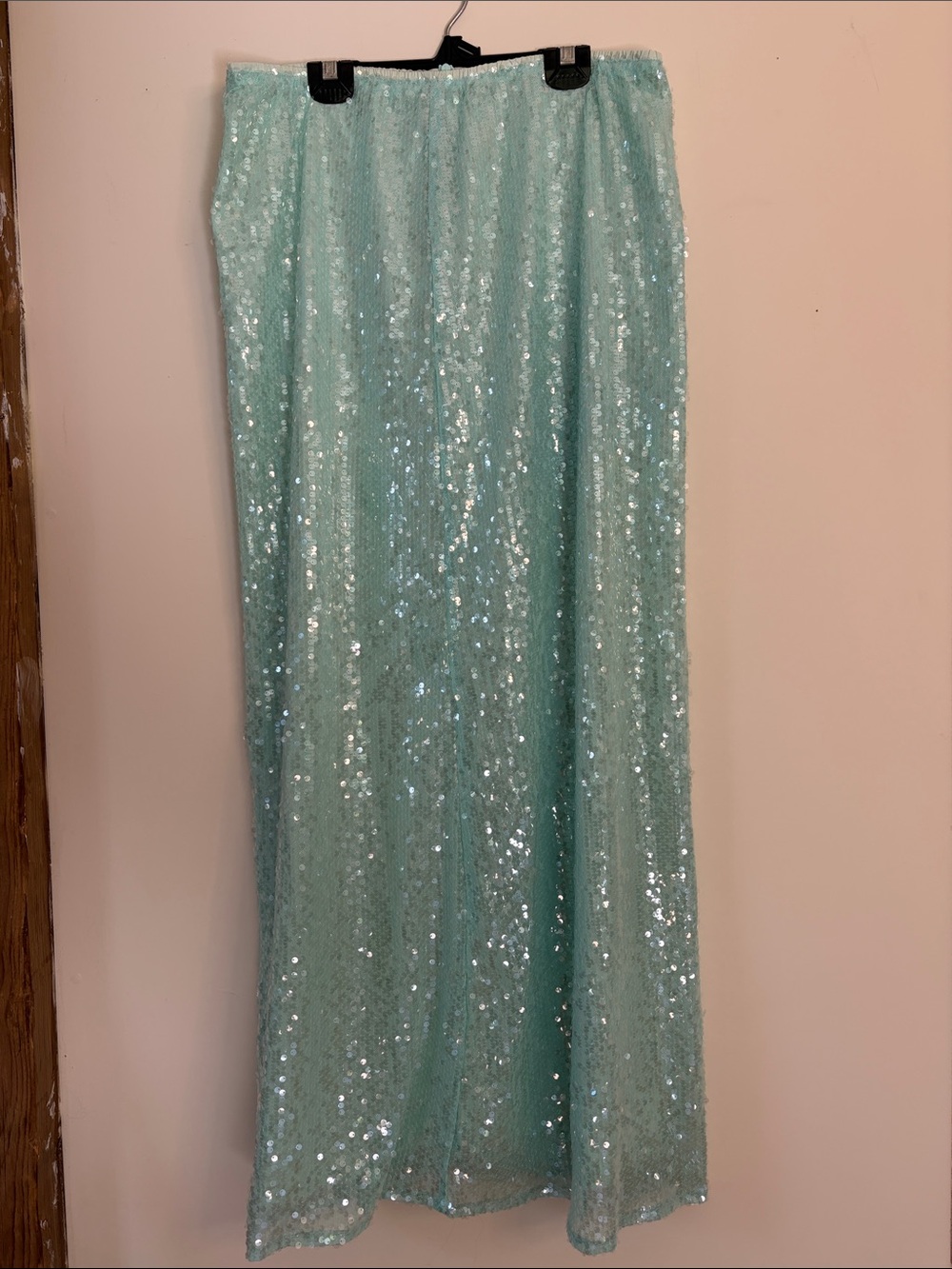 Mint Green Sequin Maxi skirt